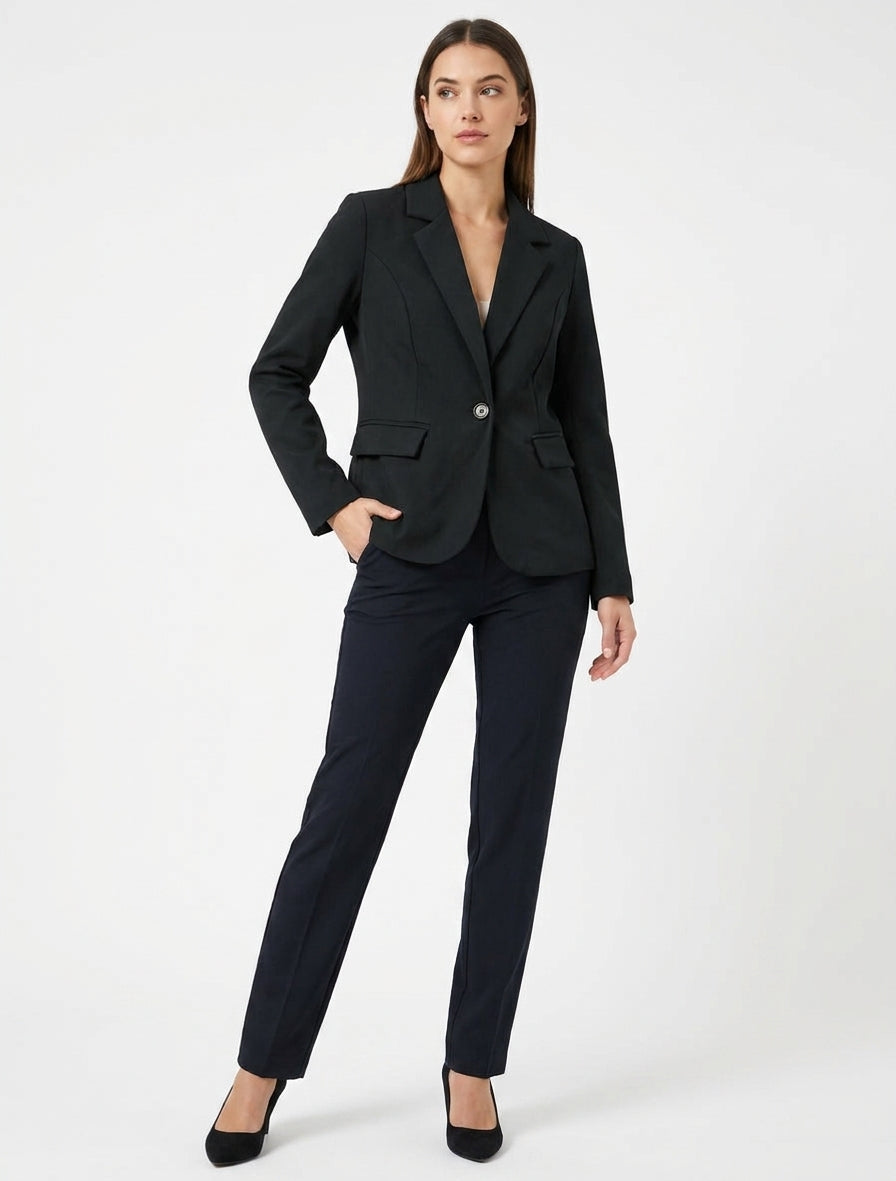 Blazer droit à épaulettes - Noir