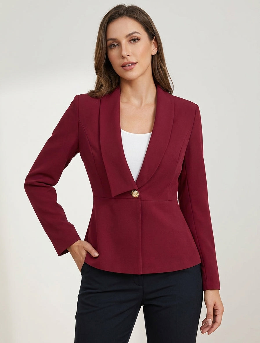 Blazer droit à épaulettes - Bordeaux