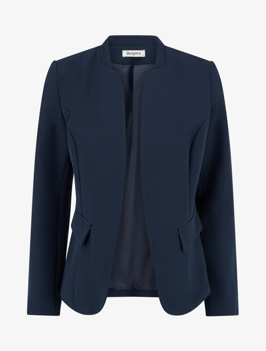 Veste droite à épaulettes - Marine - 1