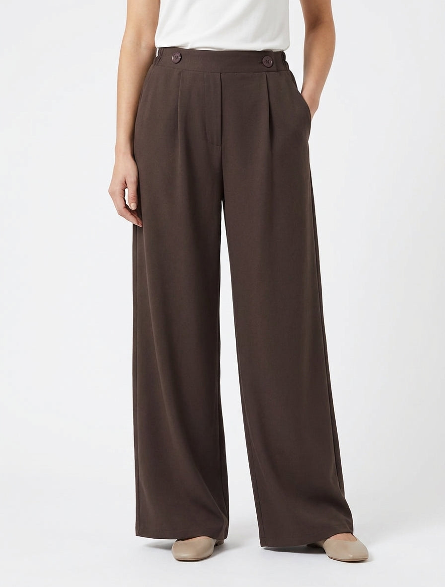 Pantalon ample à poches - Marron