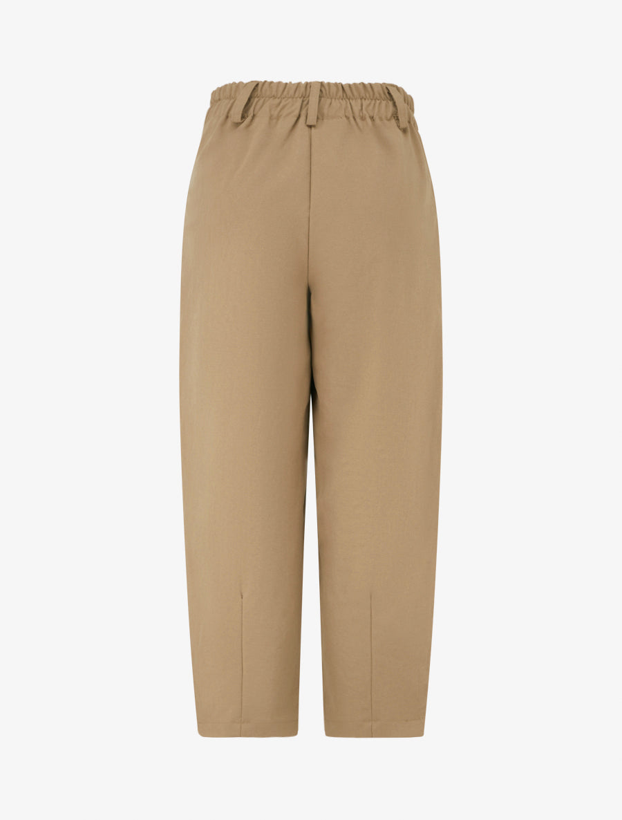 Pantalon uni à fermeture boutonnée - Camel clair - 2