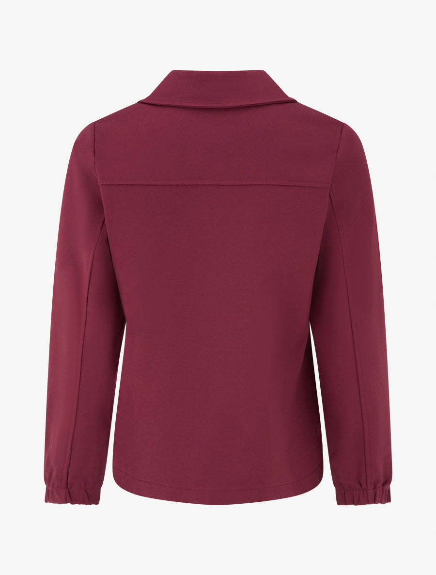 Veste unie à poignets élastiqués - Lie de vin - 2