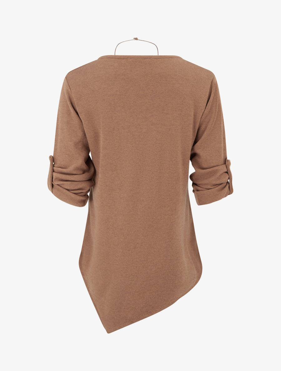 Pull asymétrique coupe droite - Camel