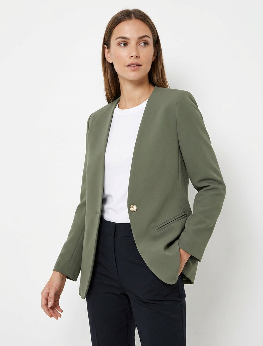 Blazer droit à épaulettes - Kaki