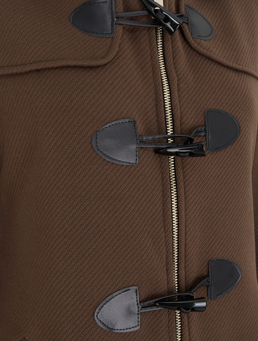 Duffle-coat uni à capuche - Marron - 3