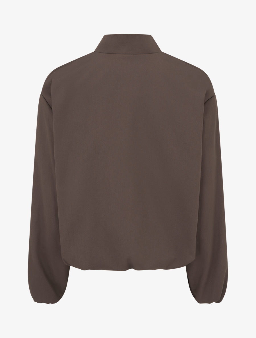 Bomber uni à bords élastiqués - Marron - 2