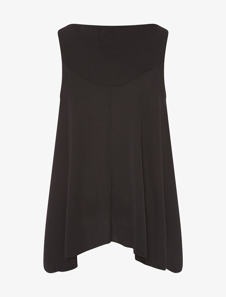 Blouse asymétrique dos long - noir - 2