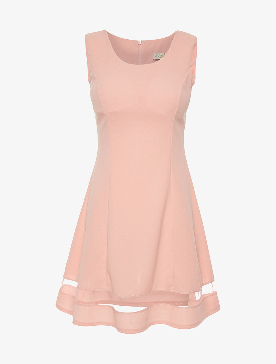Robe basic bas transparent - rose - 1