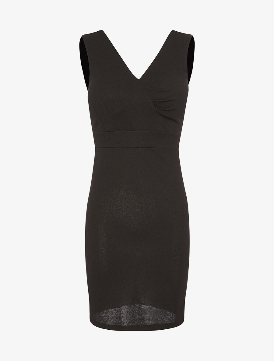 Robe poitrine à plis - noir - 1