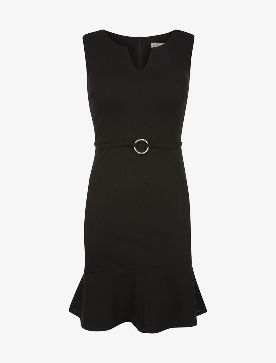 Robe anneau argenté à la taille - noir - 3