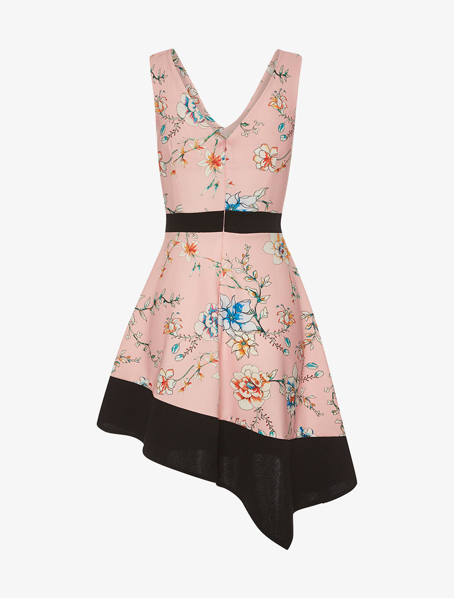 Robe imprimée bas asymétrique - rose - 2
