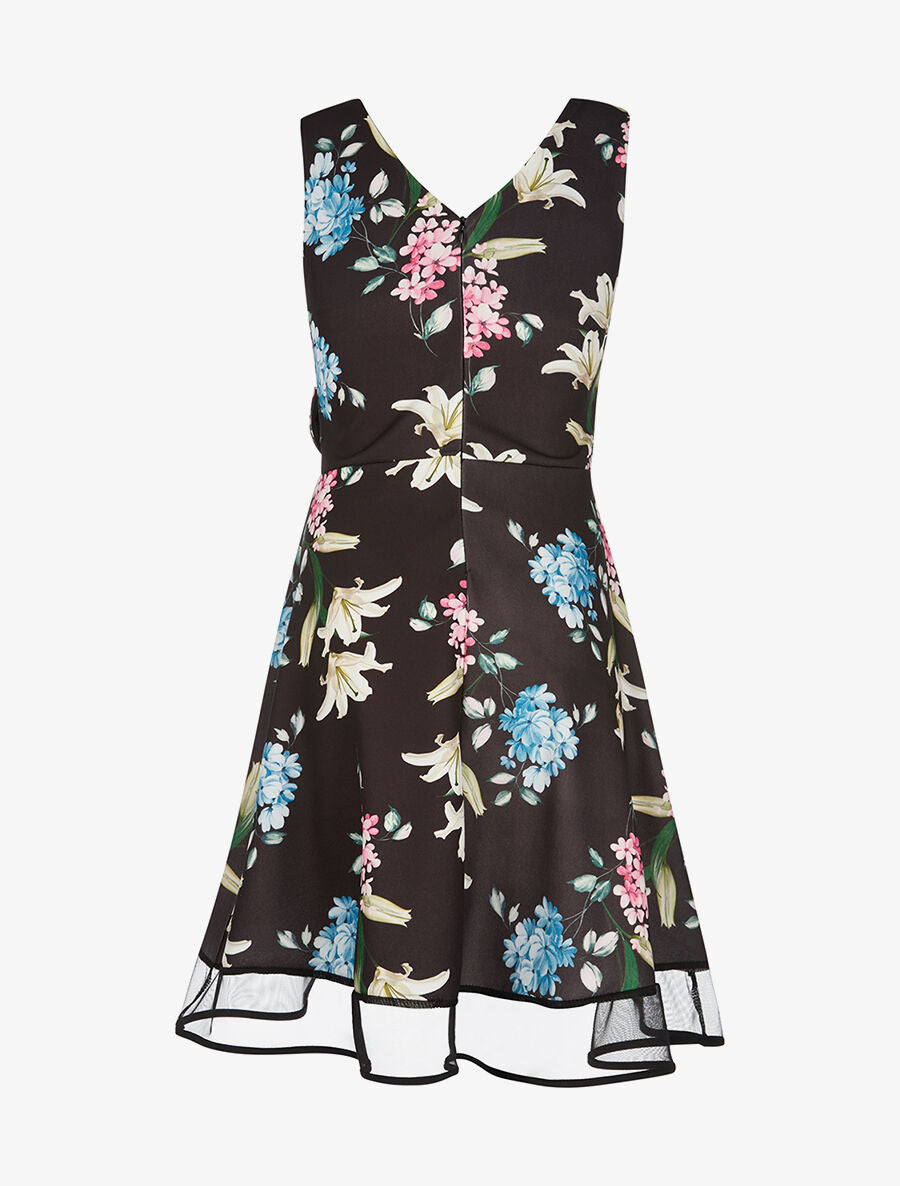 Robe imprimée taille à flot - noir - 2