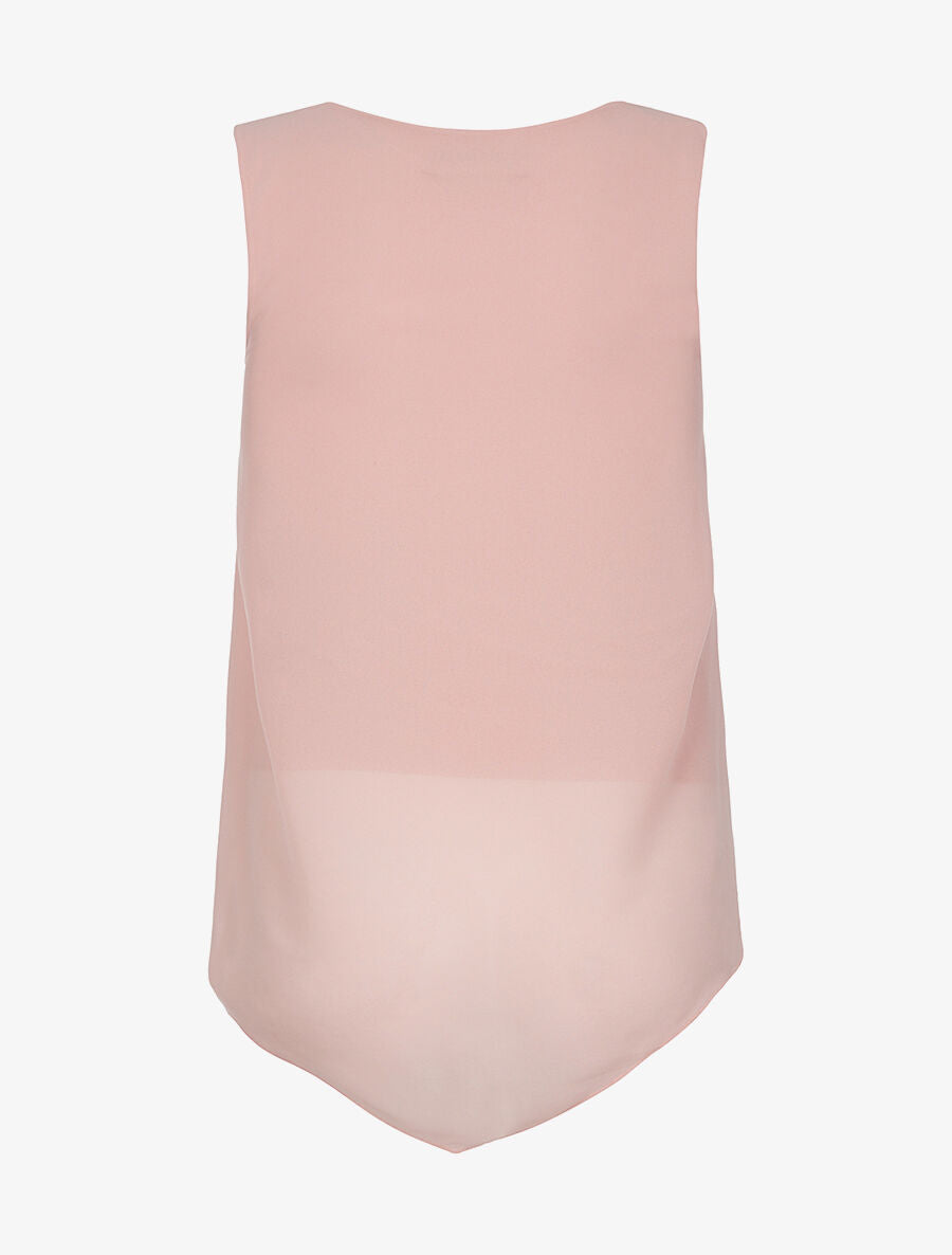 Top voile décolleté zippé - rose - 2