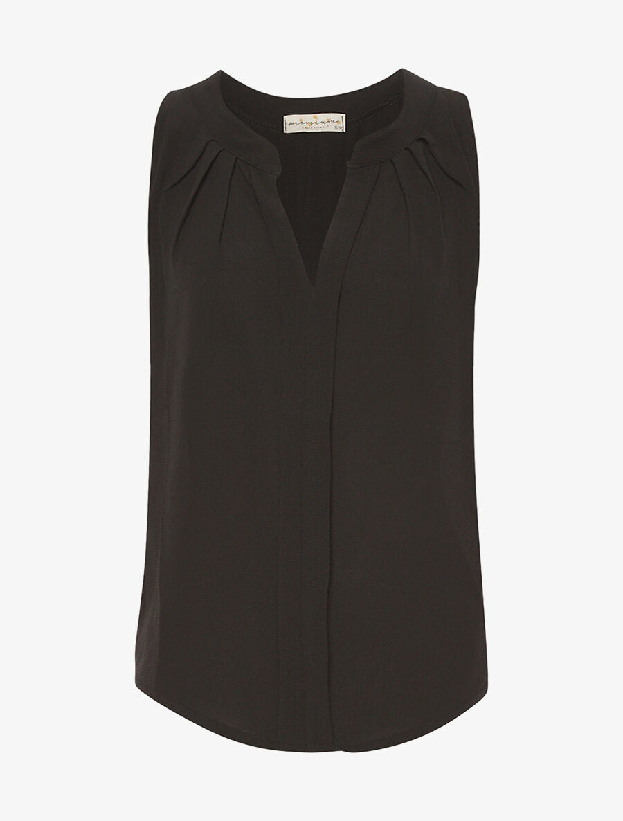 Débardeur ample en mousseline - noir - 3