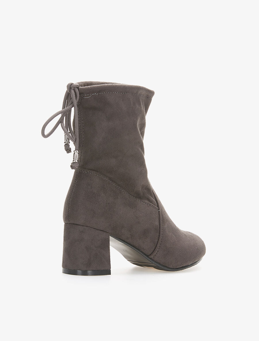 Bottines cheville à lacer - gris - 4