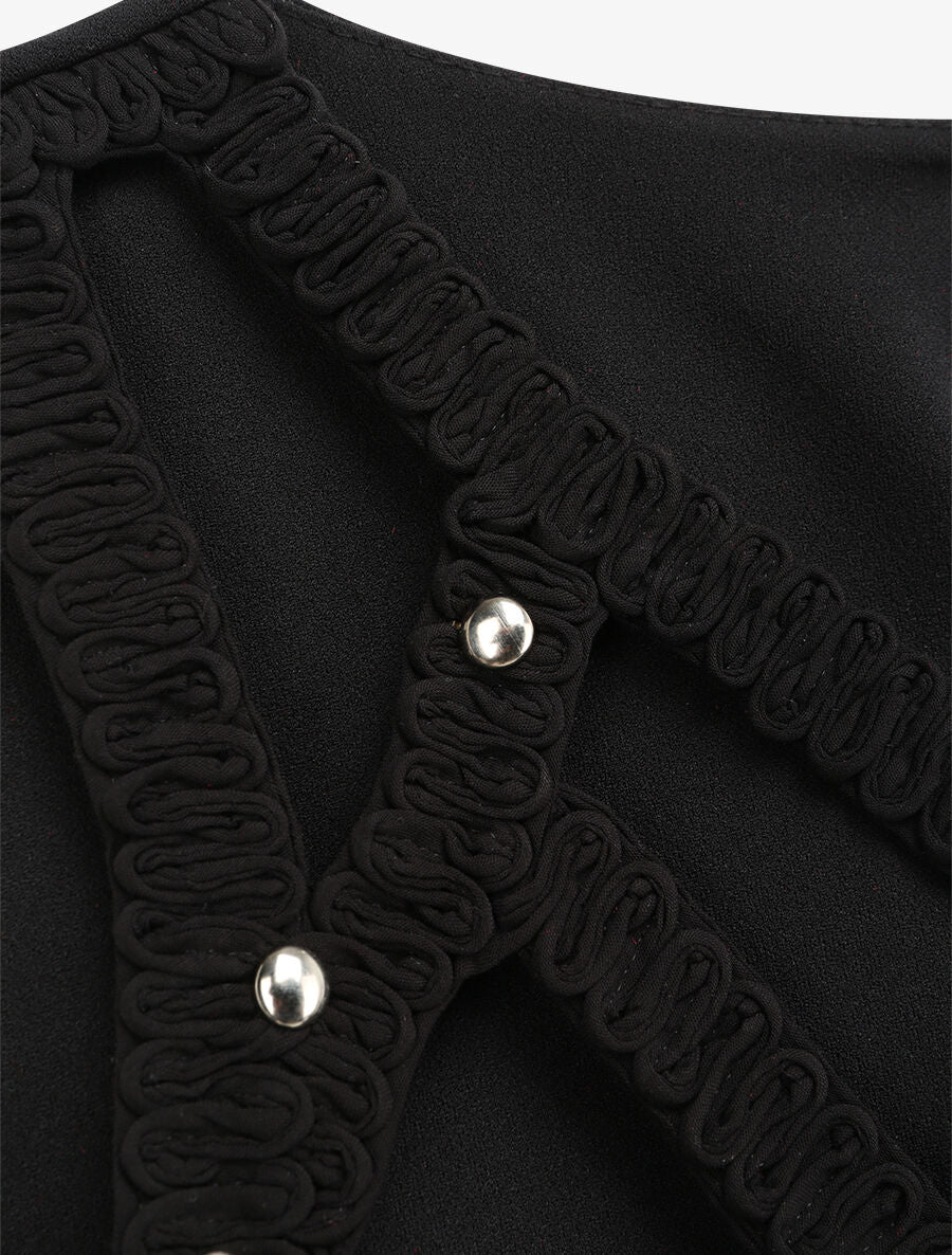 Top droit sans manches à col lanières - Noir - 3