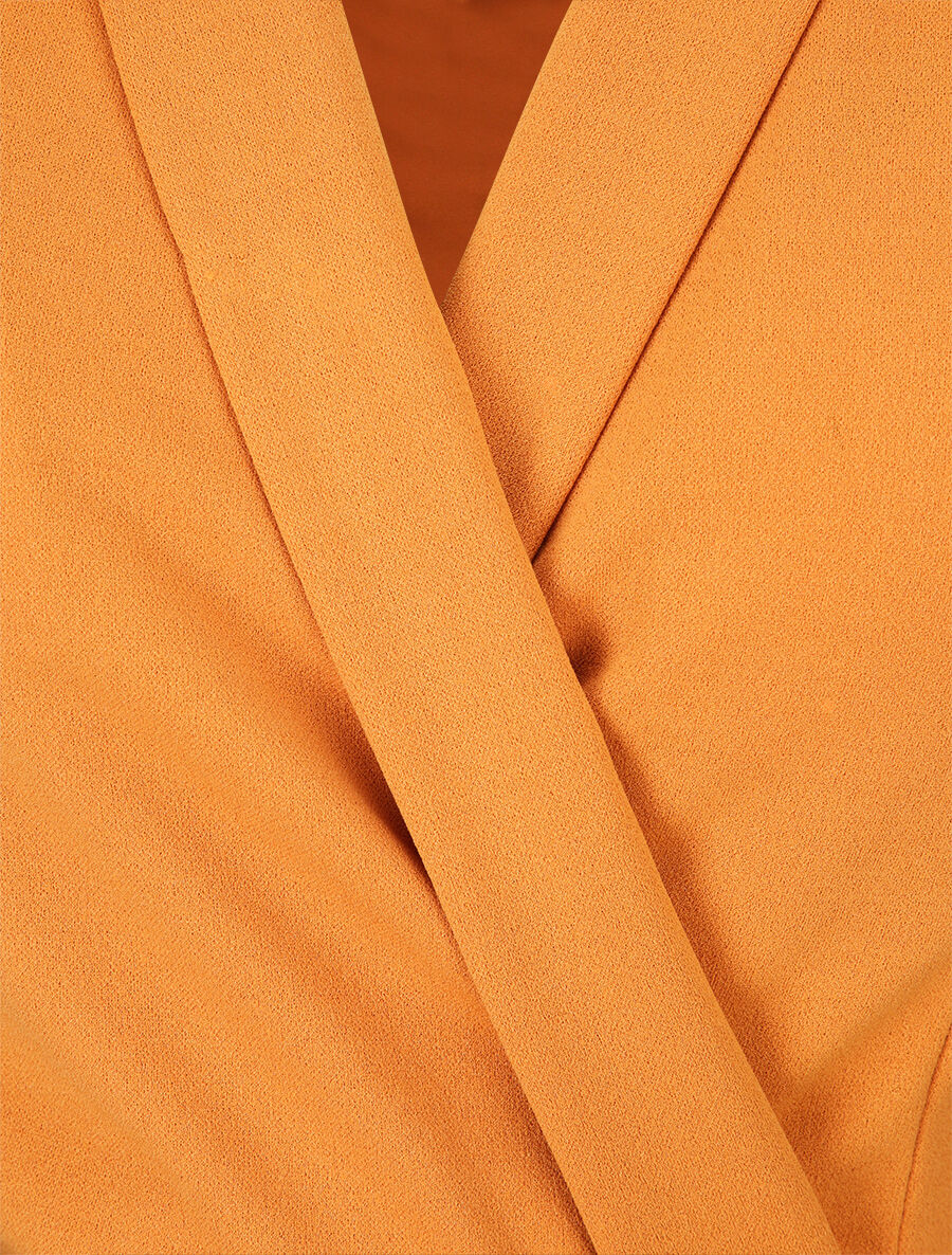 Robe à col cache-coeur et bords fendu - Orange - 3