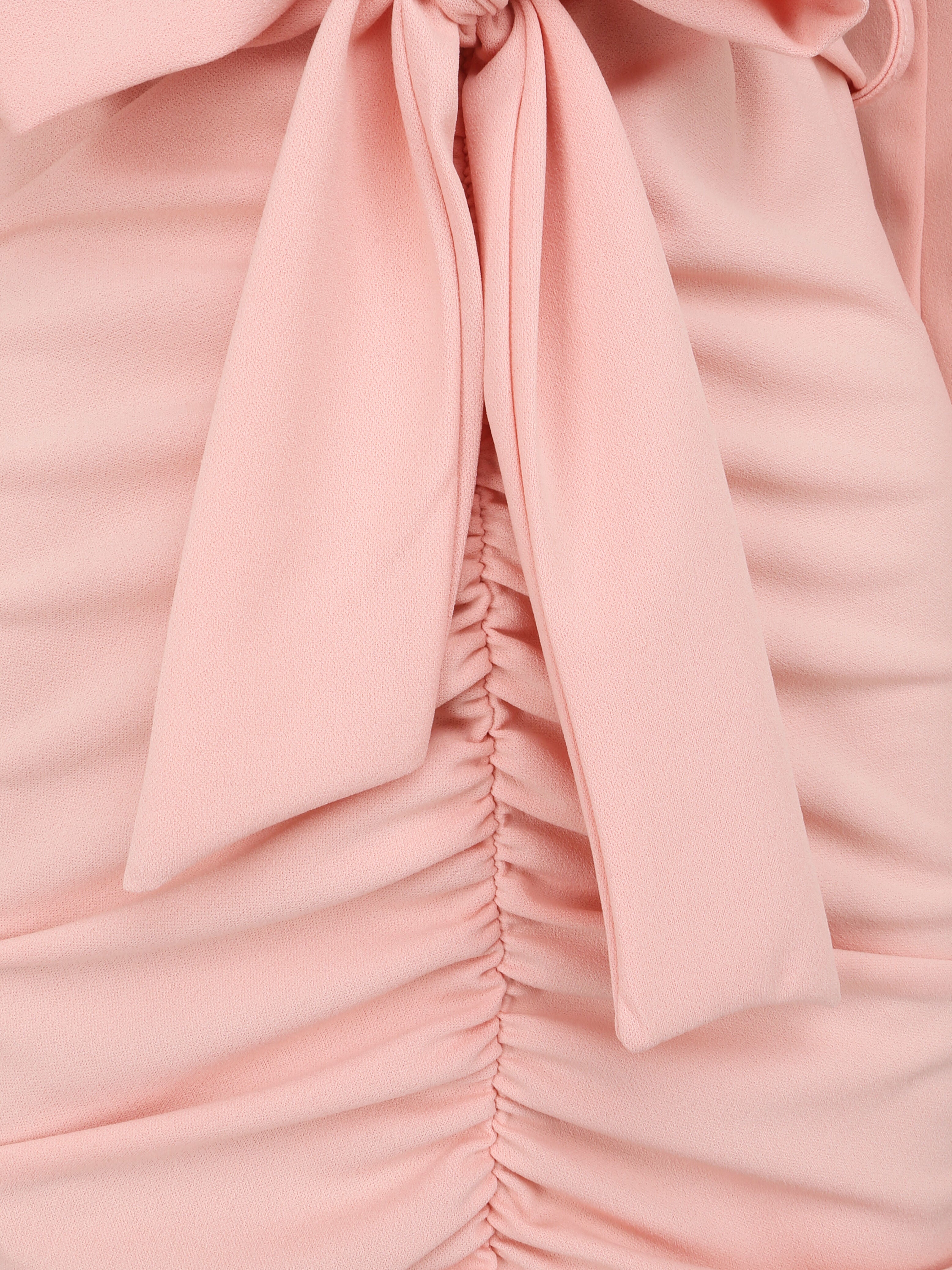 Robe moulante à détail froncés - Rose pâle - 3