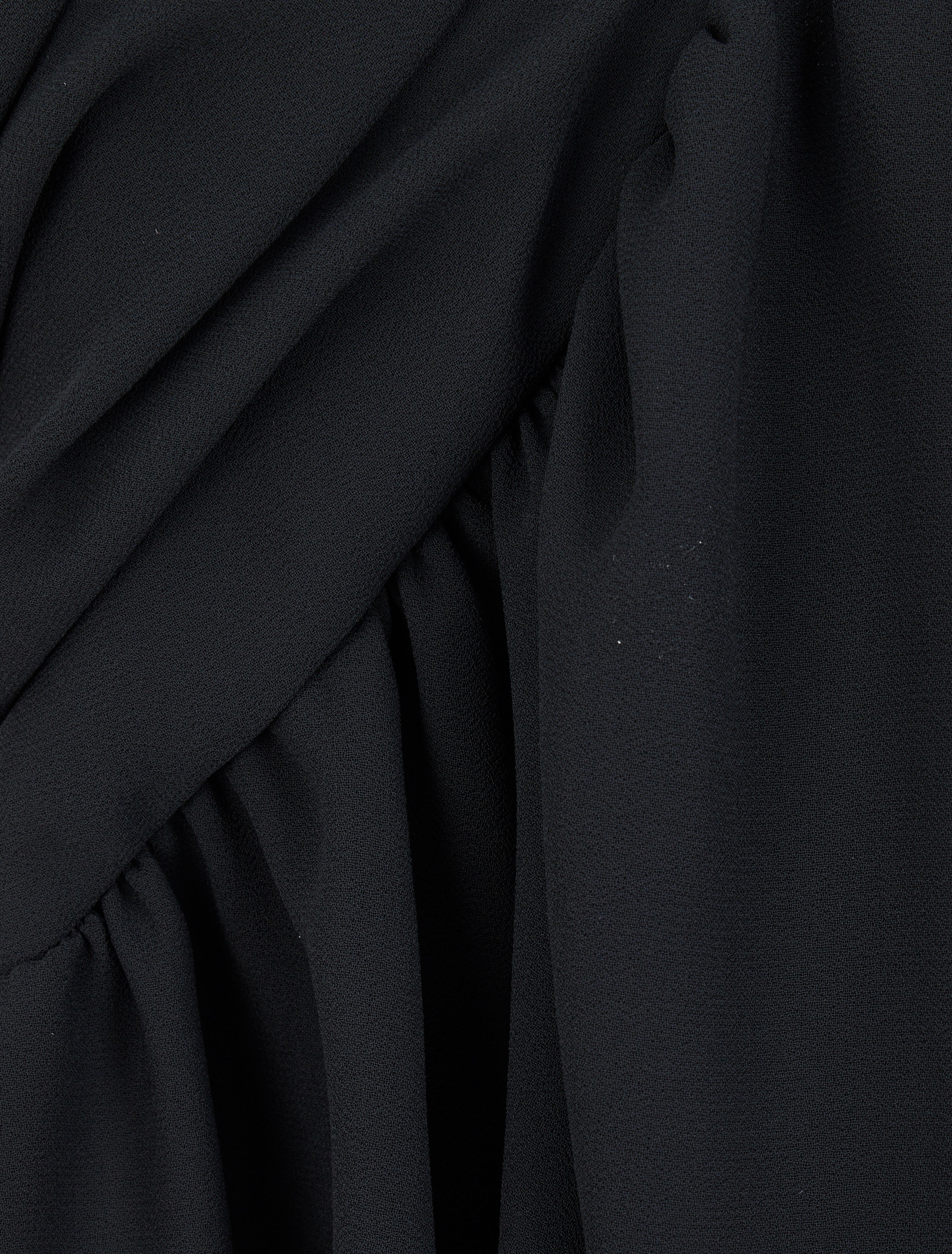 Top droit uni drapé - Noir - 3