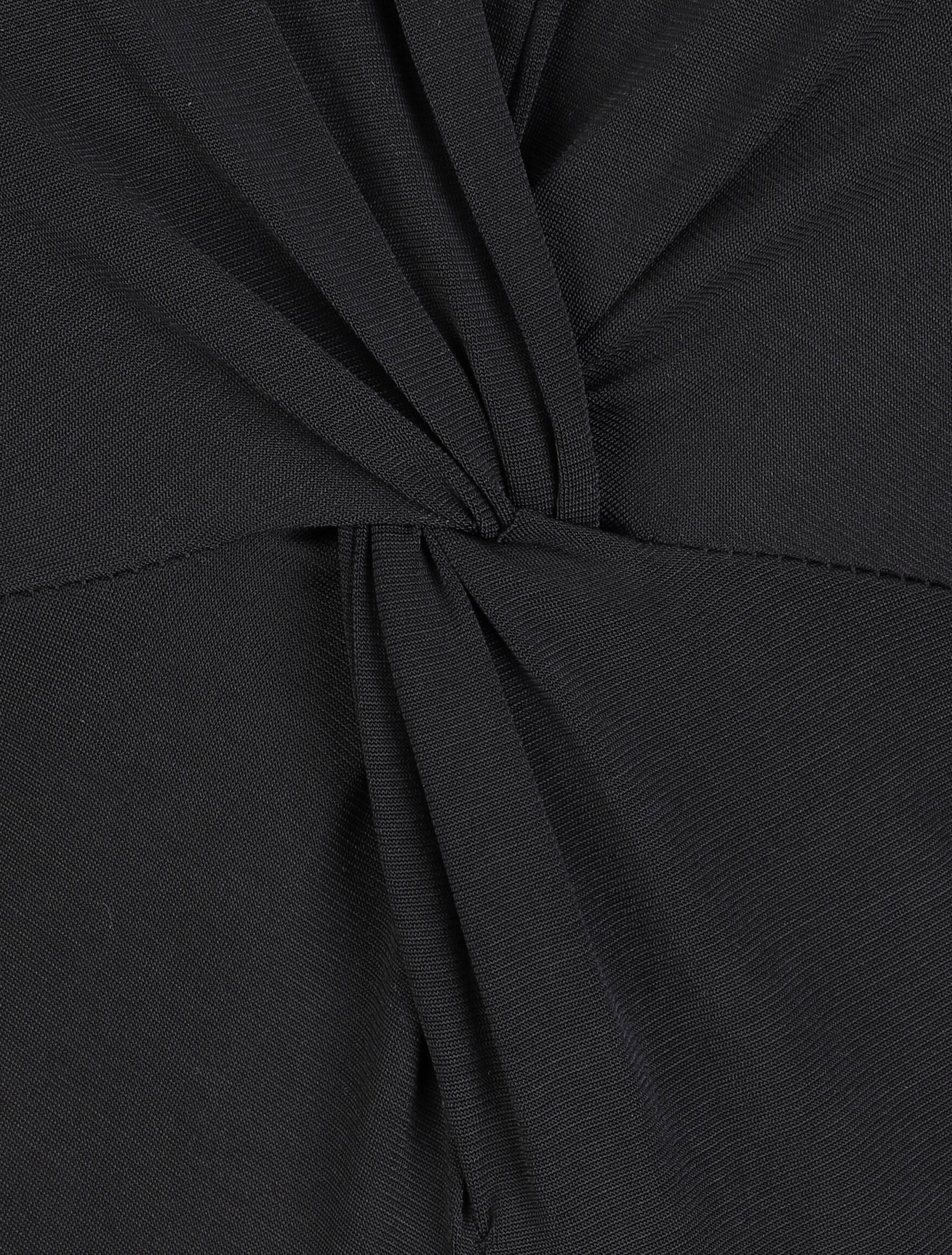 Body uni à col style noeud - Noir - 3