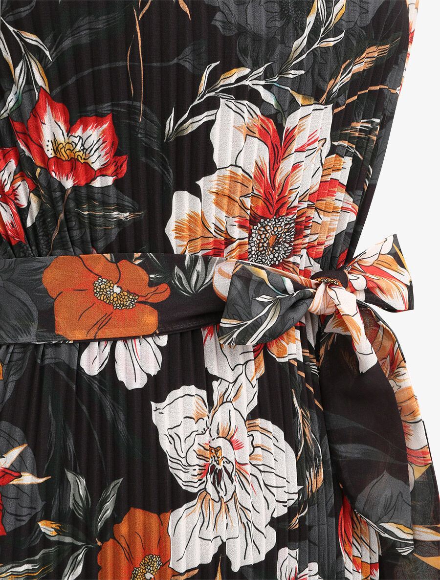Robe plissée imprimé fleurs d&