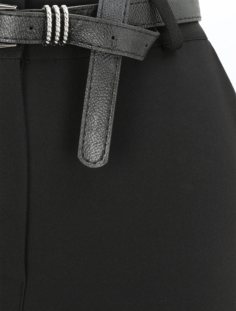 Pantalon fluide uni - Noir - 3