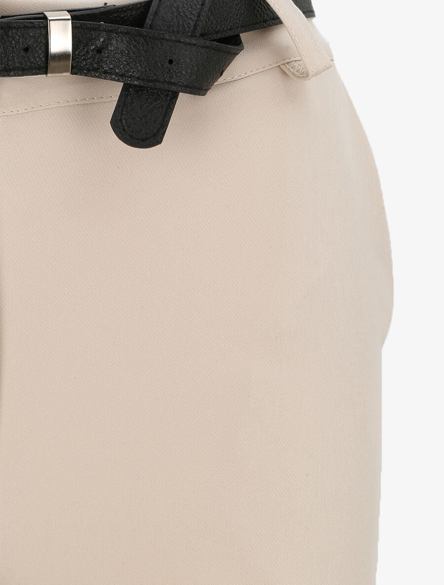 Pantalon fluide uni - Beige - 3