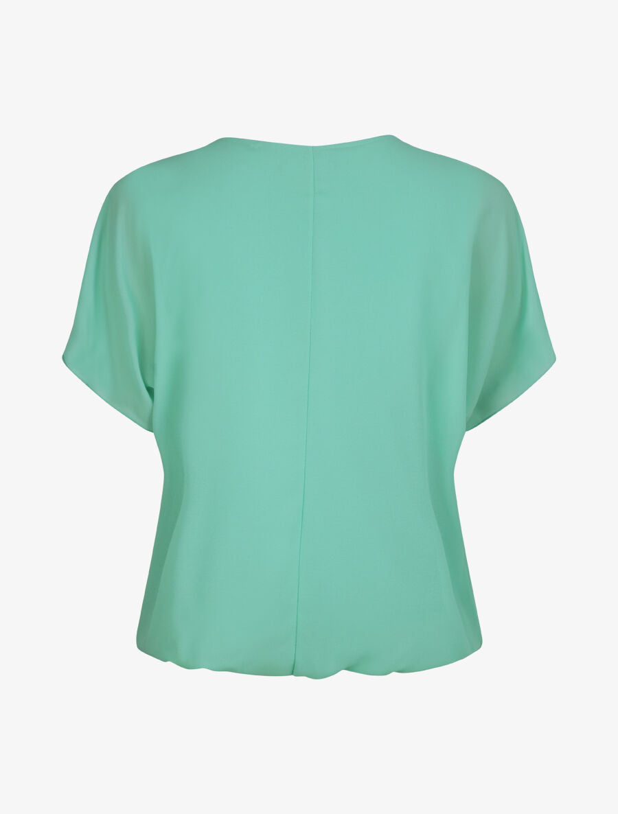 Top boule uni à zip - Vert d&