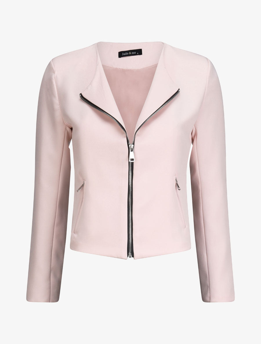 Blazer léger style perfecto - Rose pâle - 5