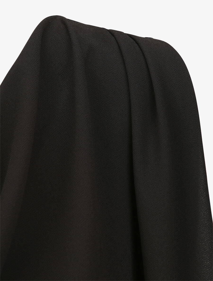 Top voile droit uni et col bénitier - Noir - 3