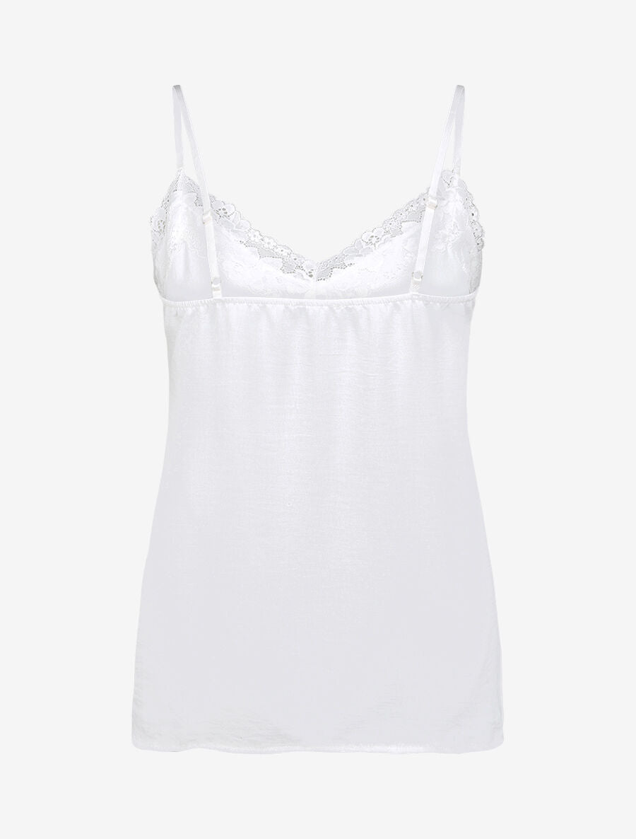 Caraco droit uni col dentelle - Blanc - 2