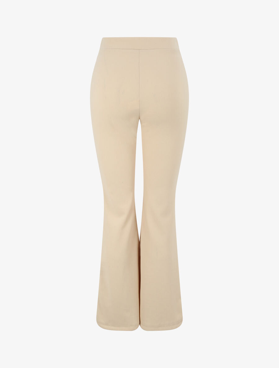 Pantalon taille standard coupe flare - Beige - 2