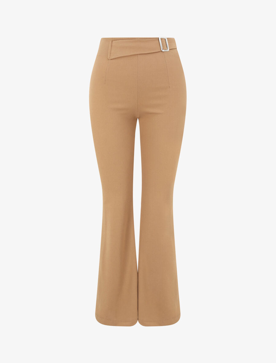 Pantalon taille standard coupe flare - Camel - 4