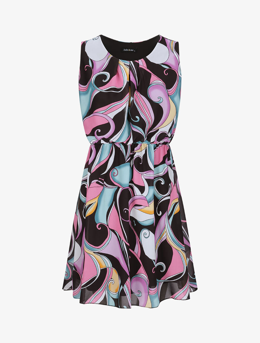 Robe en voile à imprimé psychédélique - Noir - 4