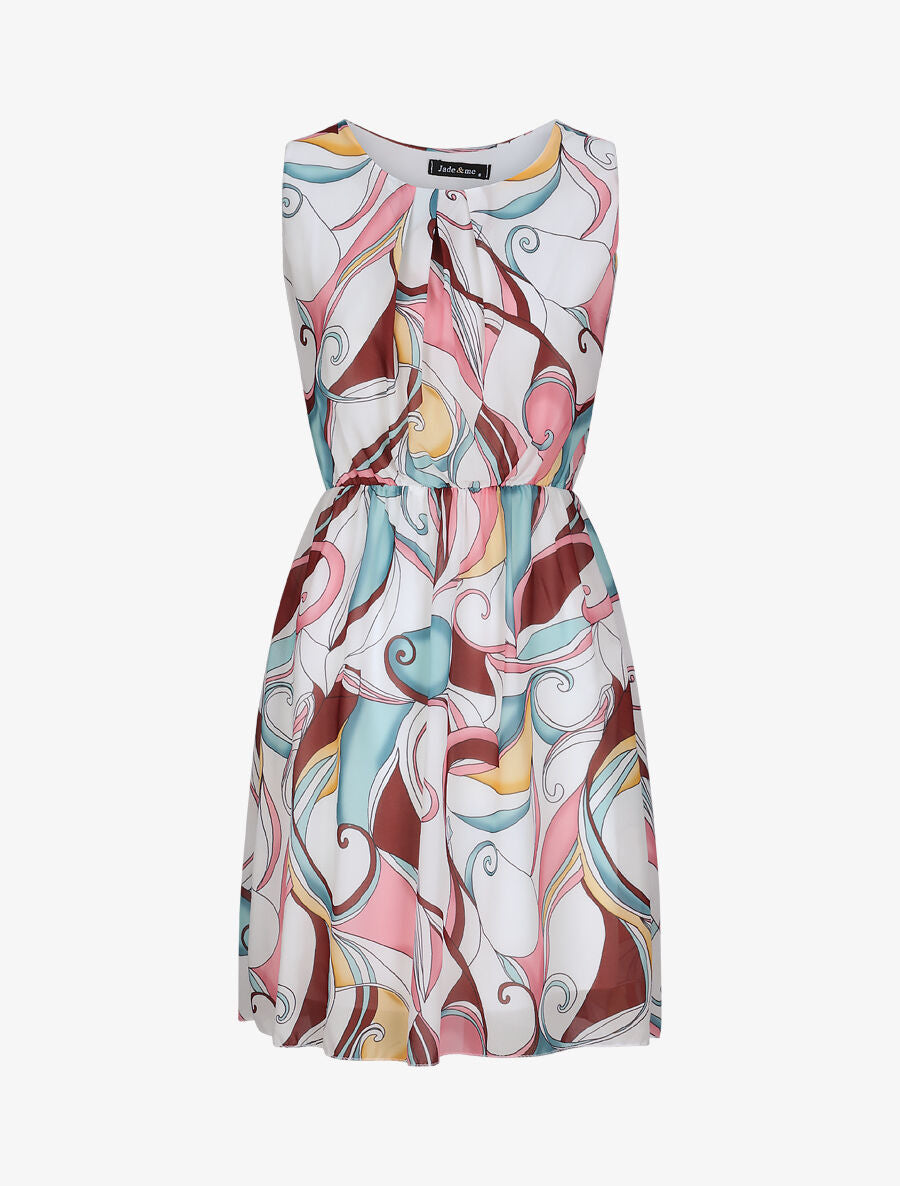 Robe en voile à imprimé psychédélique - Blanc - 1