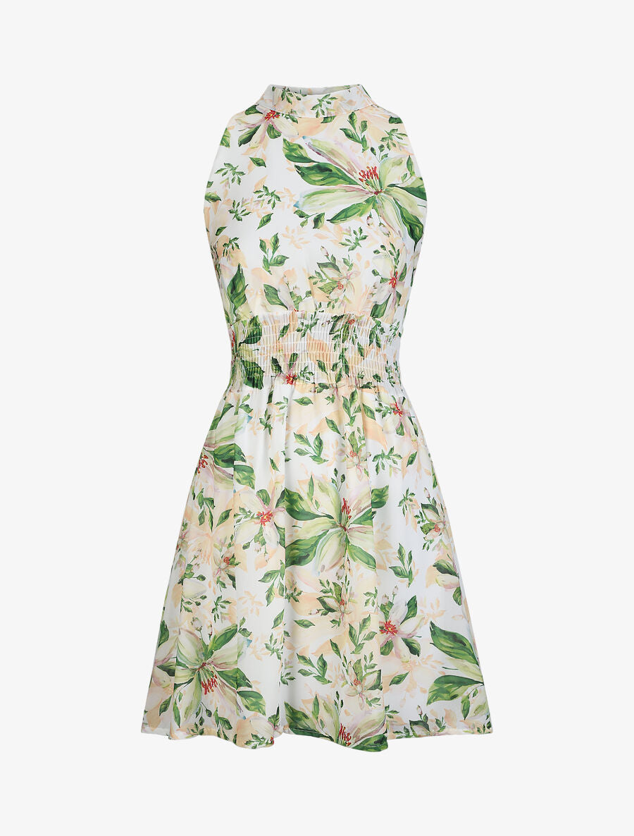 Robe Patineuse Insanity - Imprimé Floral Prairie, Sans Manches, Longueur Cuisse (Multi, Polyester)