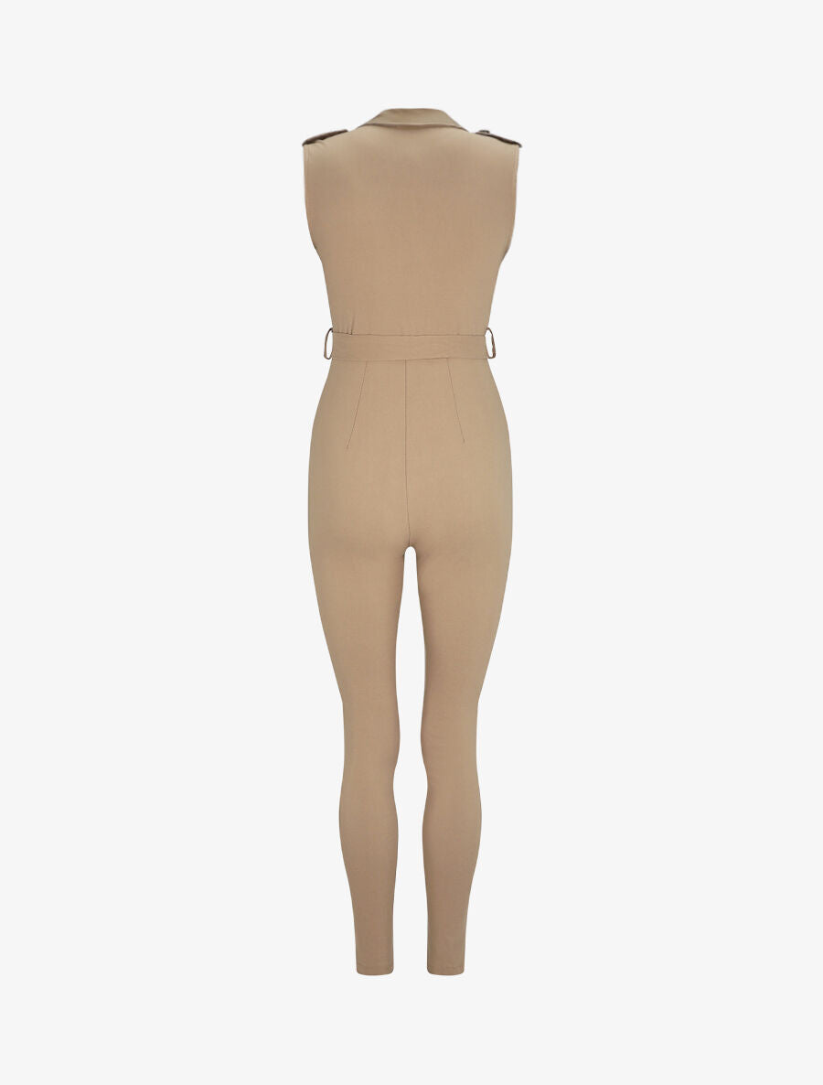 Combinaison stretch slim - Camel - 2