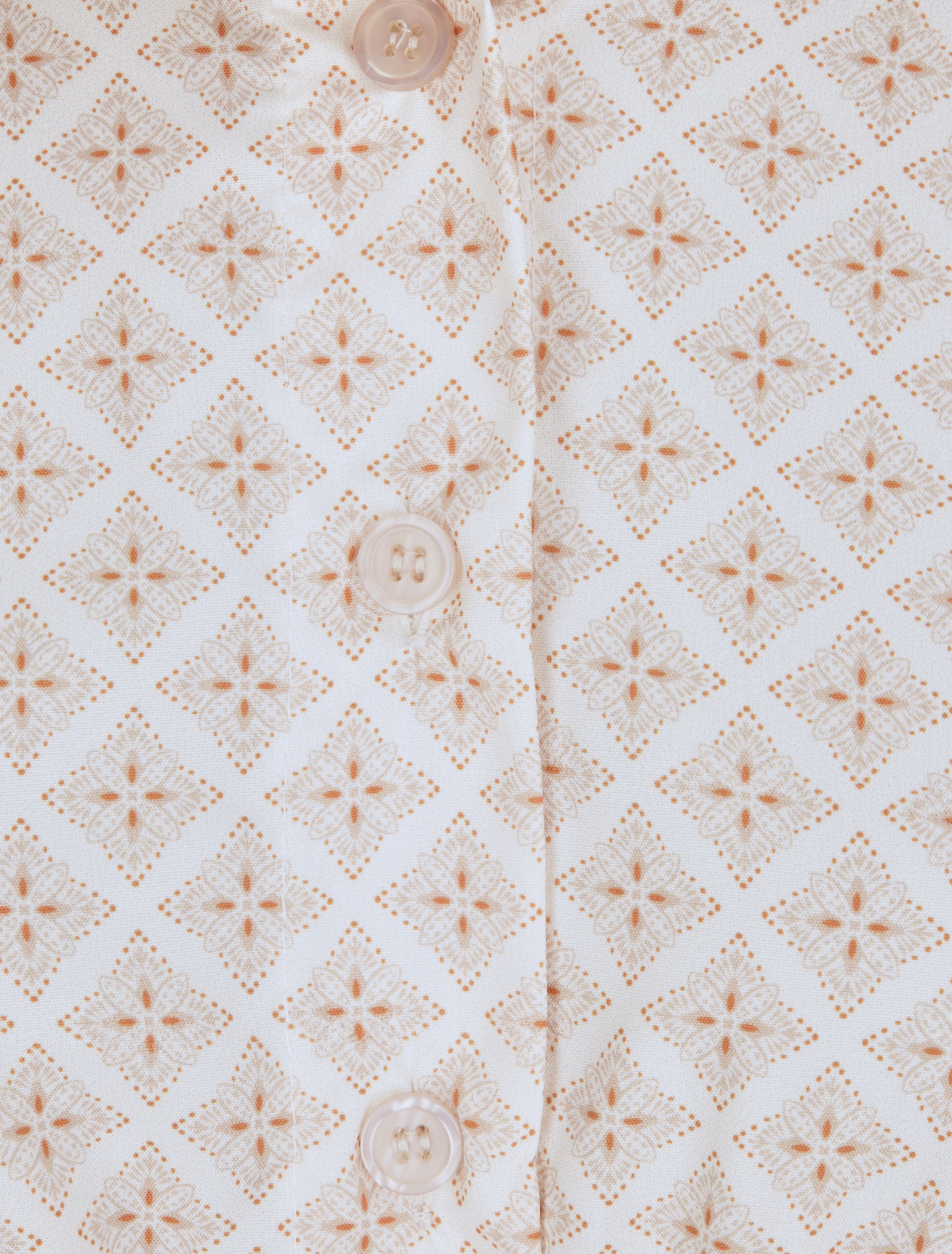 Tunique patineuse imprimé mosaïque à boucle dorée - Beige - 3