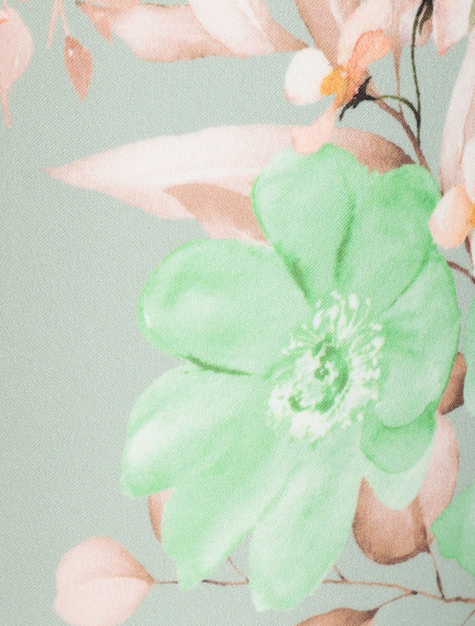 Bermuda à ourlets imprimé roses - Vert - 3