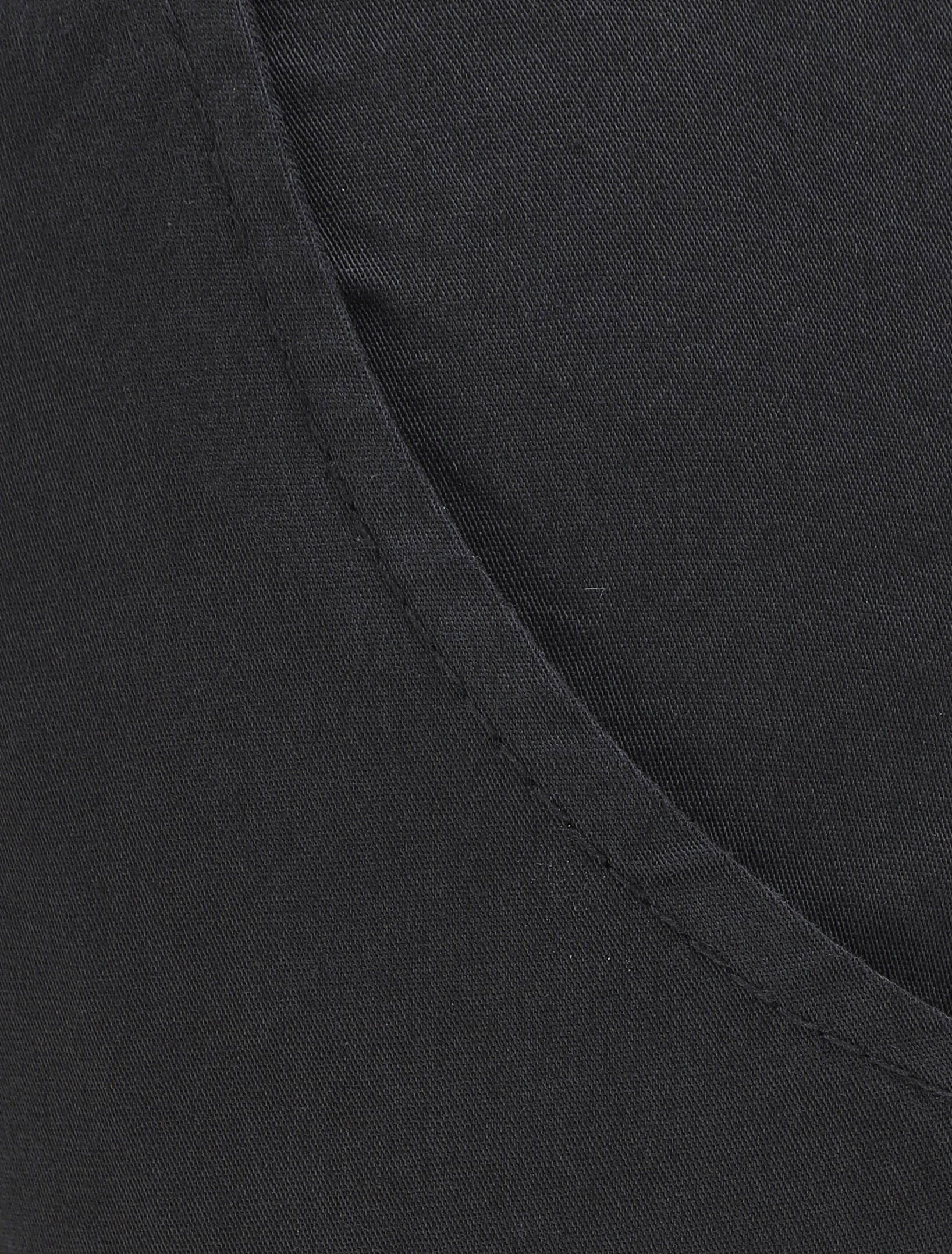 Pantalon droit taille haute froncée - Noir - 3