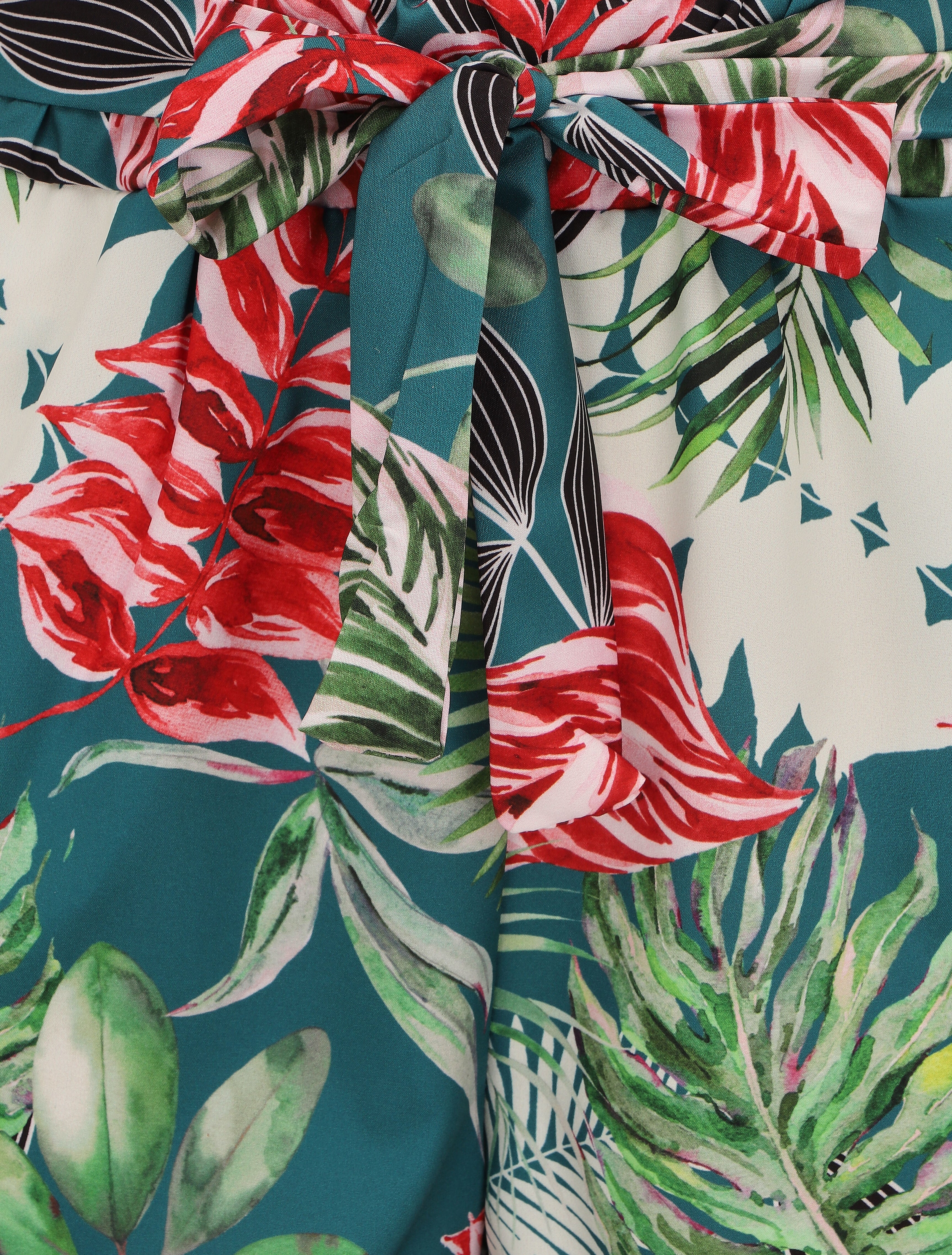 Short imprimé tropical à revers - Bleu canard - 3
