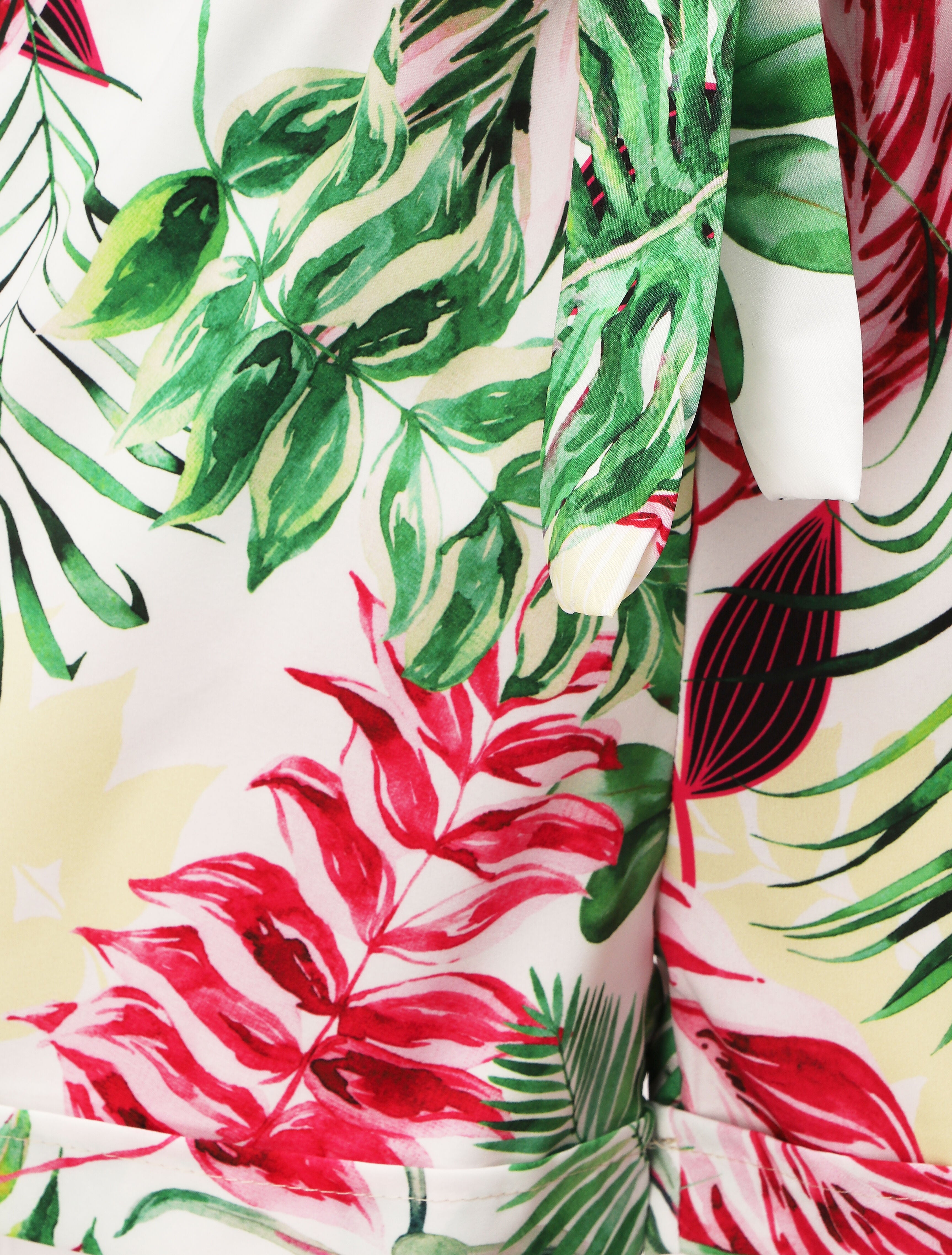 Short imprimé tropical à revers - Blanc - 3