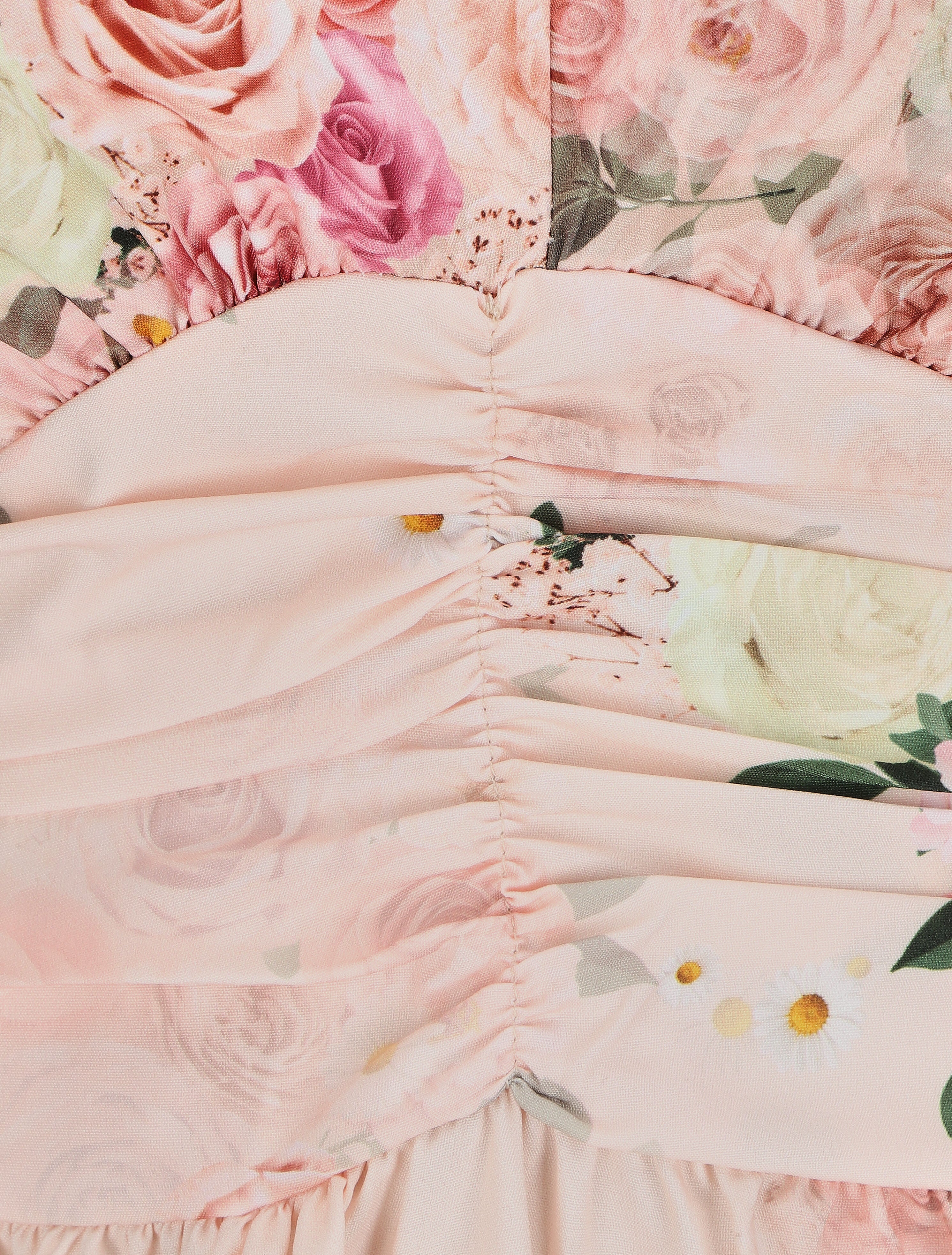 Robe col V à imprimé floral - Beige rosé - 3