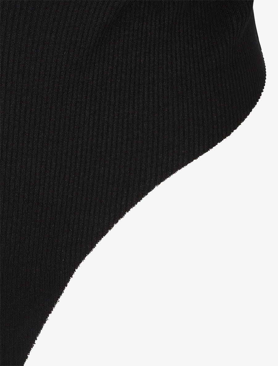 Body bi-matière à col cache-coeur - Noir - 3