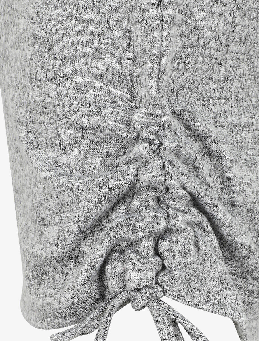 Pull ample à flocage V léopard - Gris chiné - 3