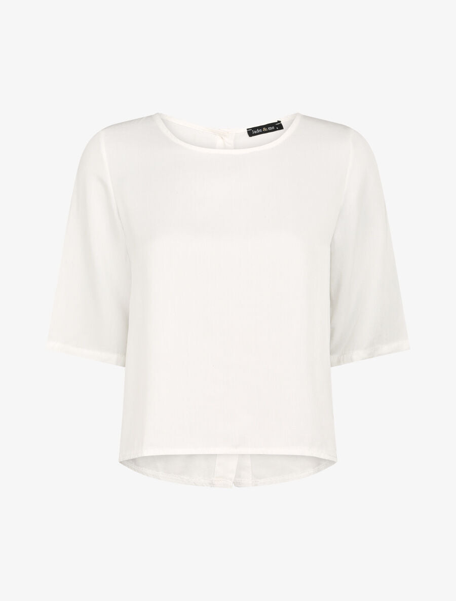 Top à dos boutonné - Blanc - 4