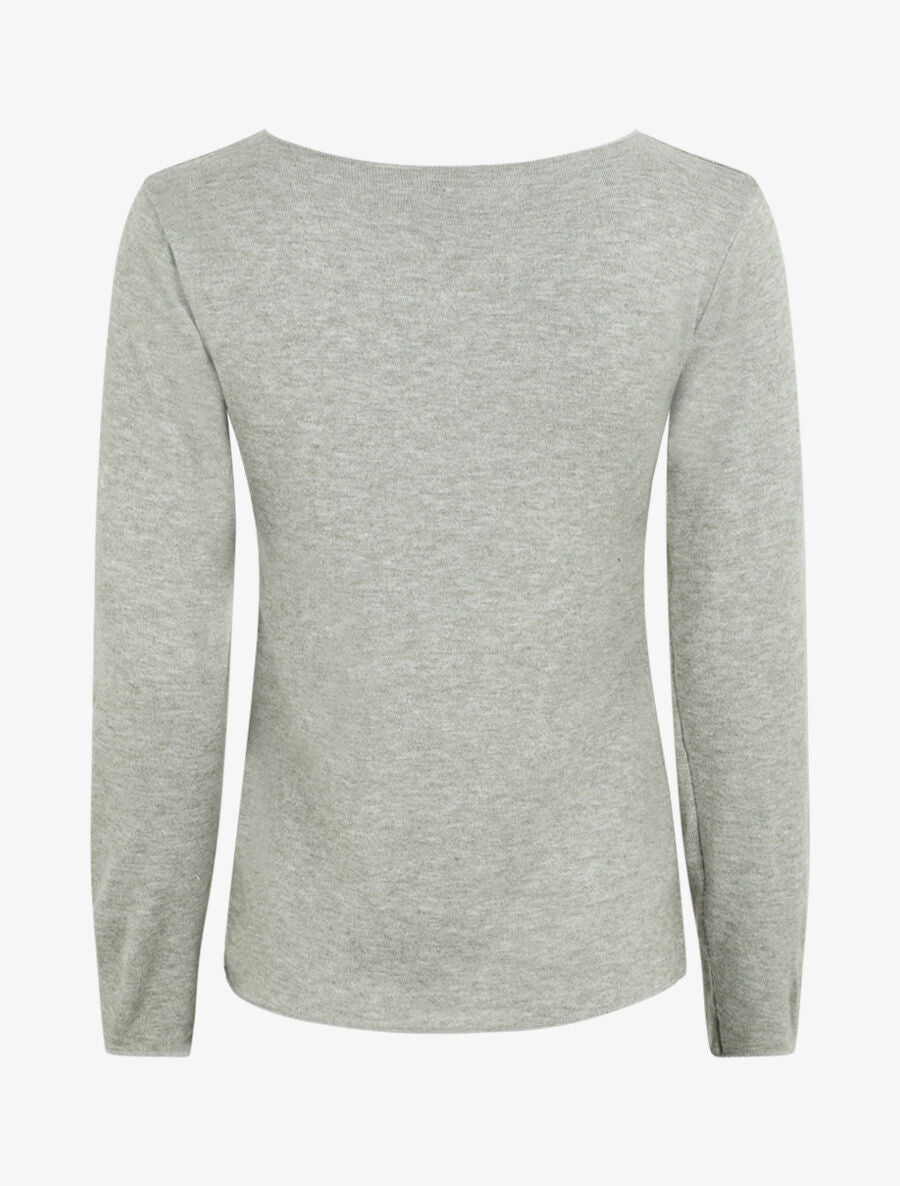 Pull floqué en laine mélangée - Vert olive - 2