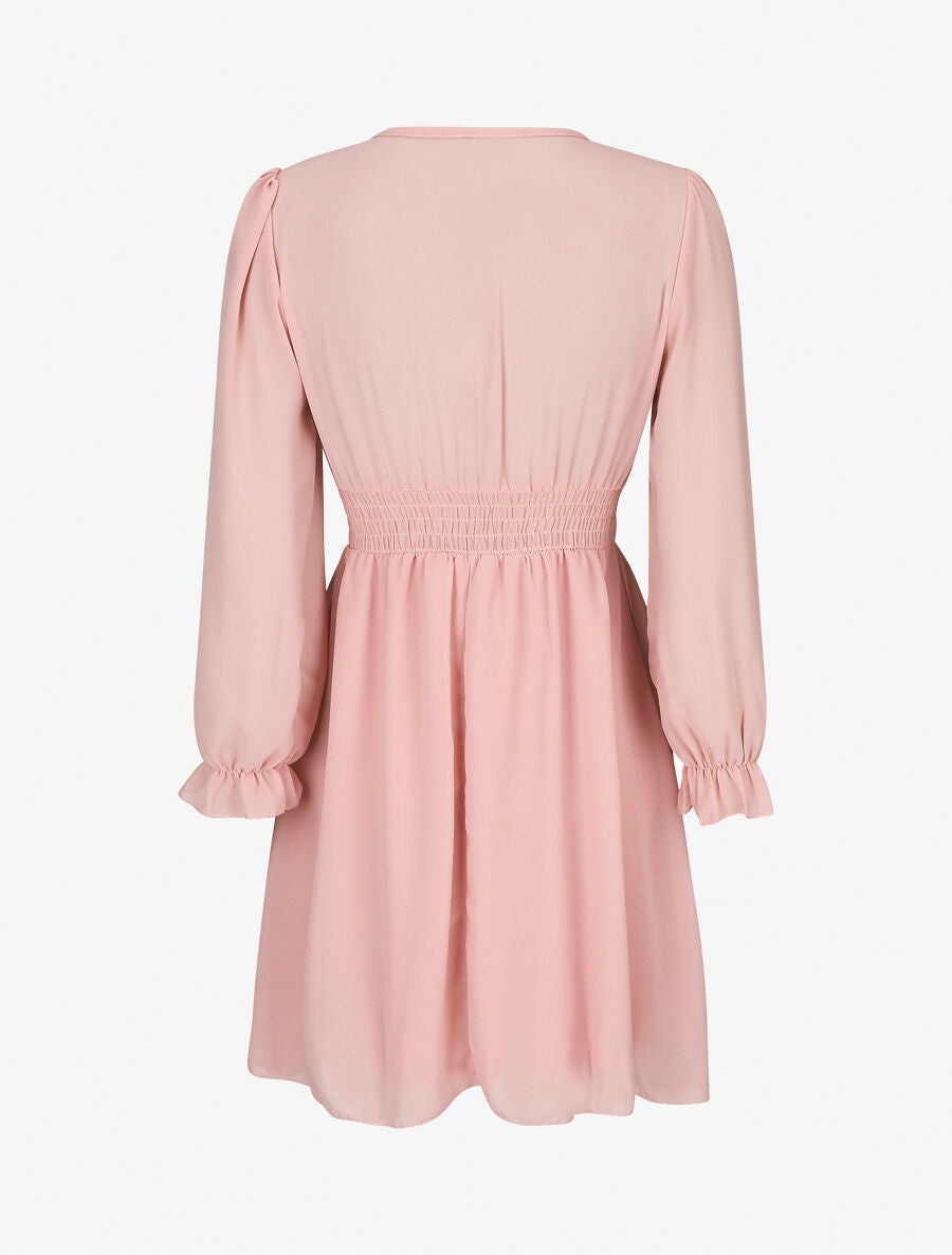 Robe courte patineuse en voile - Rose pâle - 2