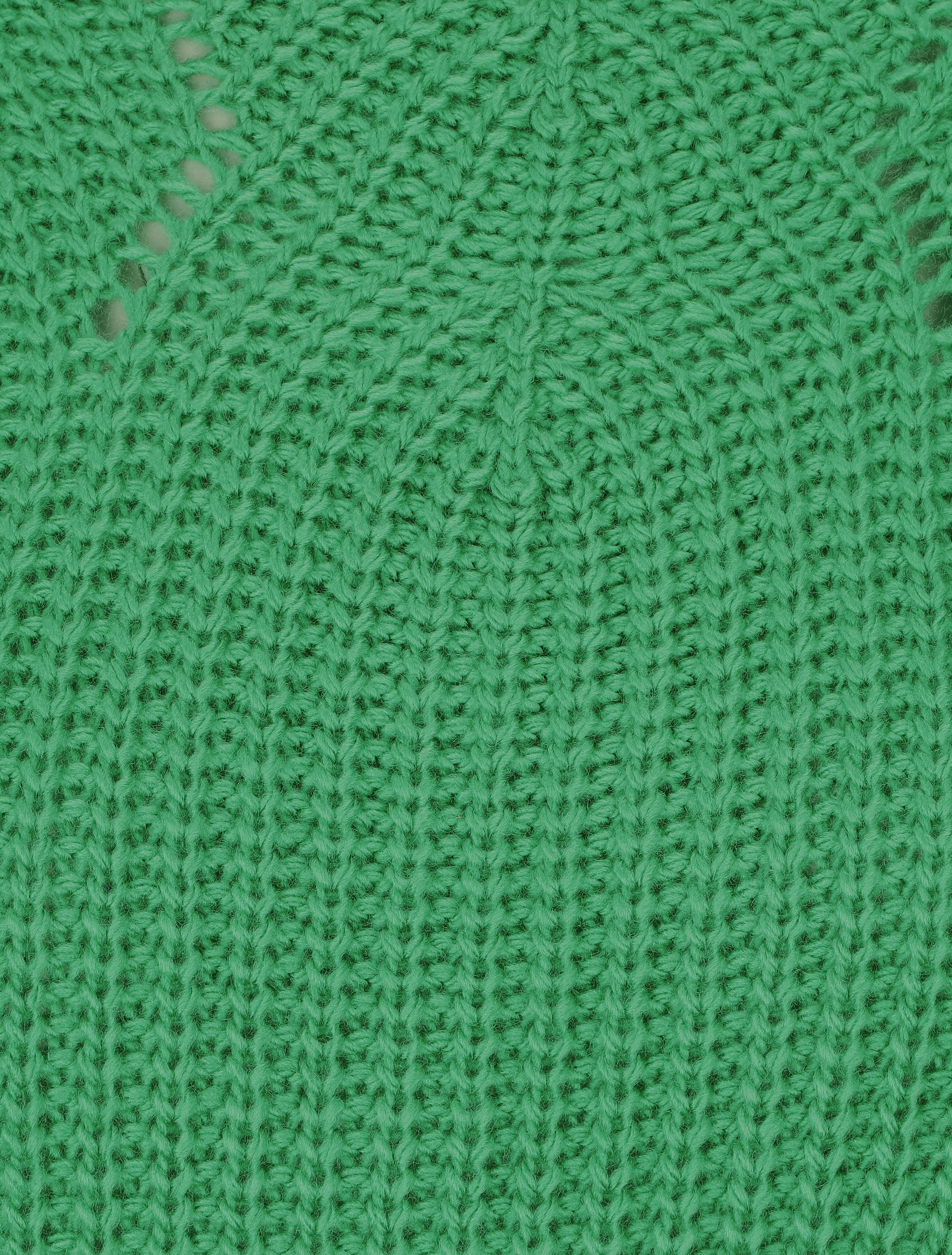 Pull uni en grosse maille à col bateau - Vert - 3