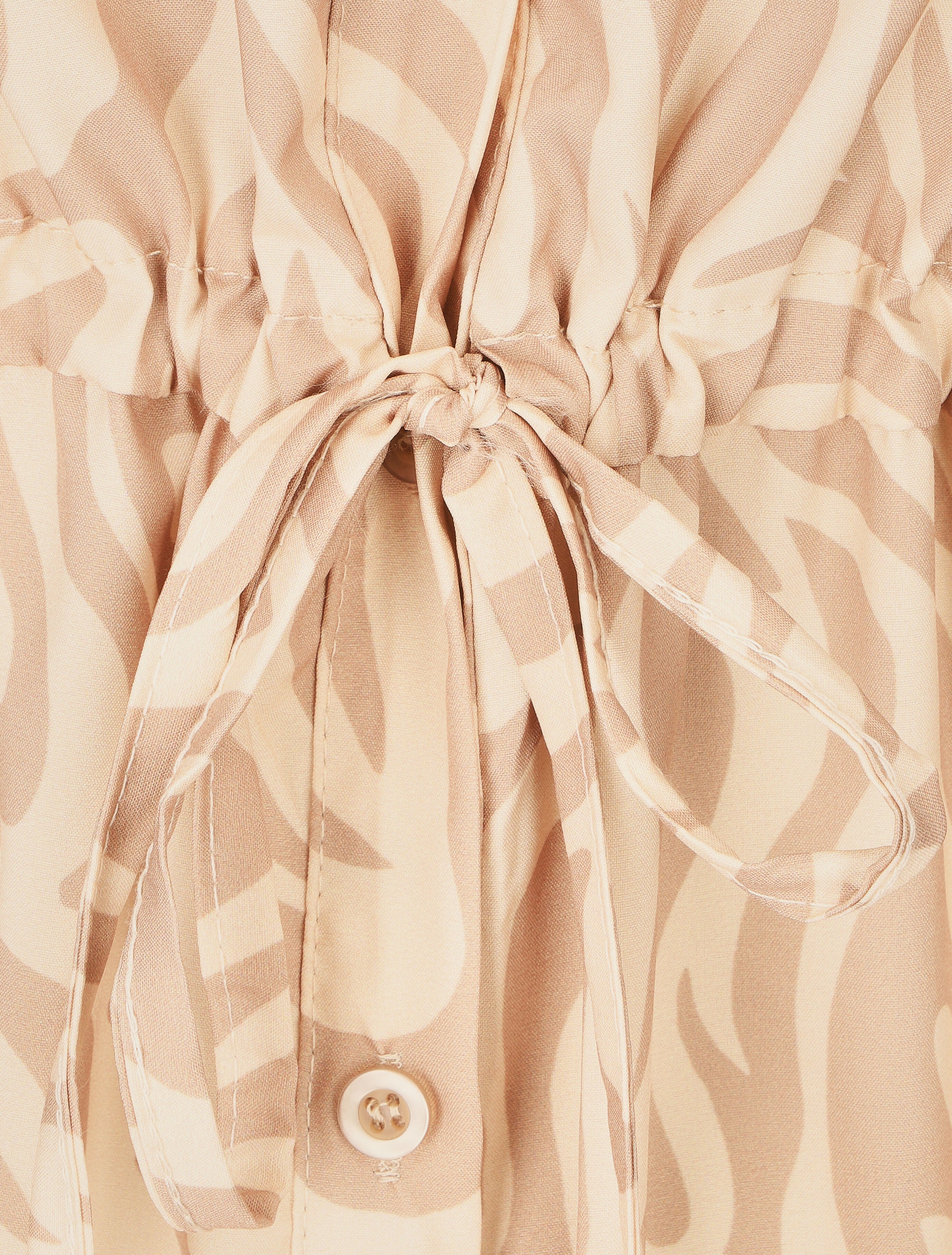 Robe chemise à imprimé abstrait - Beige - 3